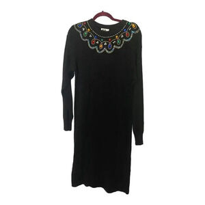 Vintage Sarah Morgan Embellished Holiday Sweater Dress